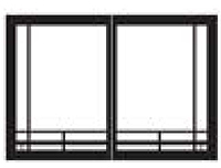 Black Mission Rectangle Decorative Door Set