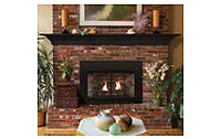 The Innsbrook Clean Face Direct Vent Insert - Large with Horizon Front and Washed Brick Liner